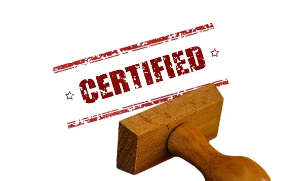 Ilustracion de sello certificado en rojo